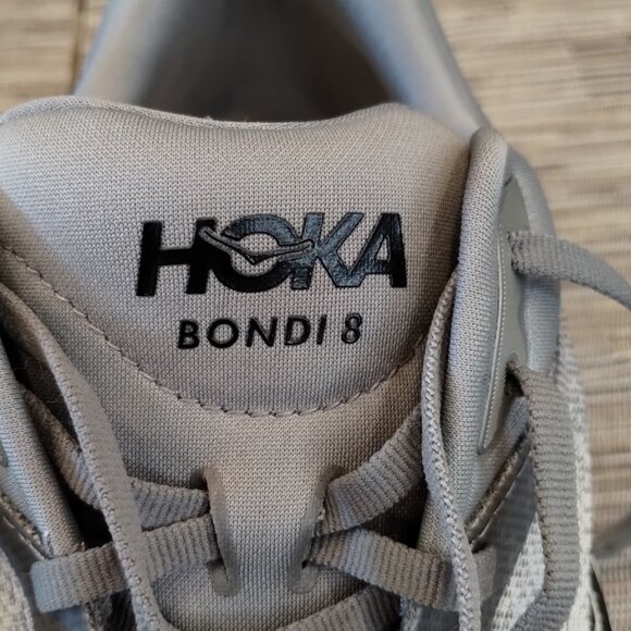 Hoka Bondi 8 Sharkskin Grey Size 9 2E Wide - Picture 8 of 16